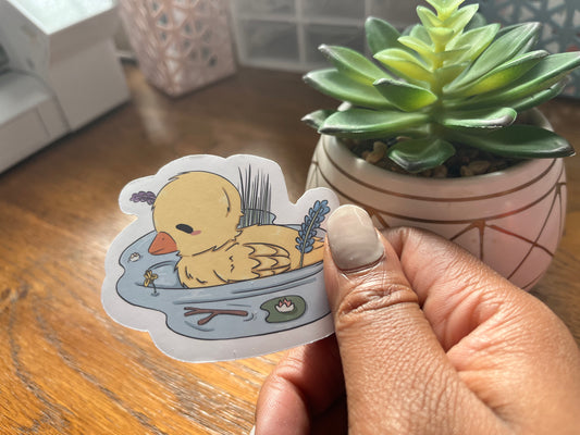 Garden Animals Sticker - ducky In a Pond o(>ω<)o