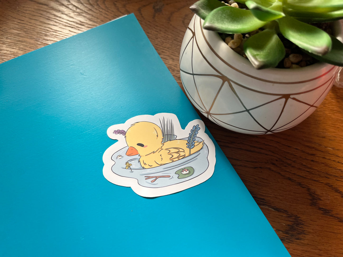 Garden Animals Sticker - ducky In a Pond o(>ω<)o